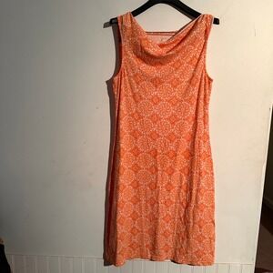 Title 9 Womens Small Cowl Neck Sleeveless Orange Resort Travel Stretchy